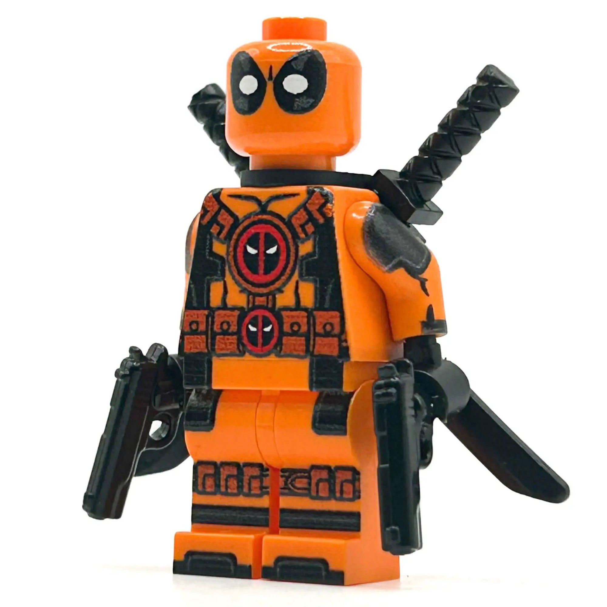 B3 Customs MERC orange minifigure with detailed armor and helmet, standing on a neutral background.
