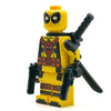 Yellow MERC minifig by B3 Customs featuring detailed design and accessories, perfect for collectible LEGO sets.
