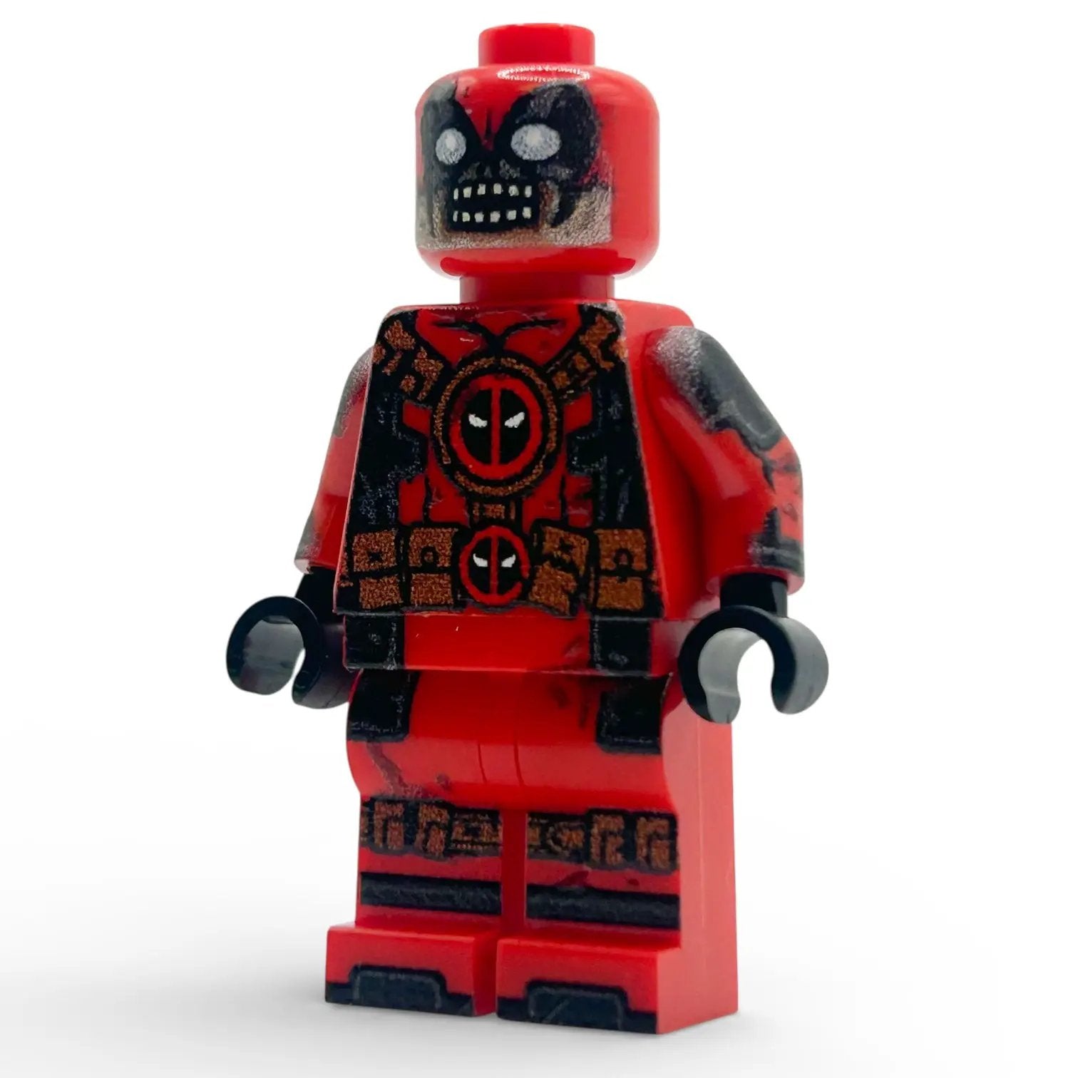 B3 Customs Merc Zombie Minifig with detailed green zombie features and tactical accessories on a plain background.