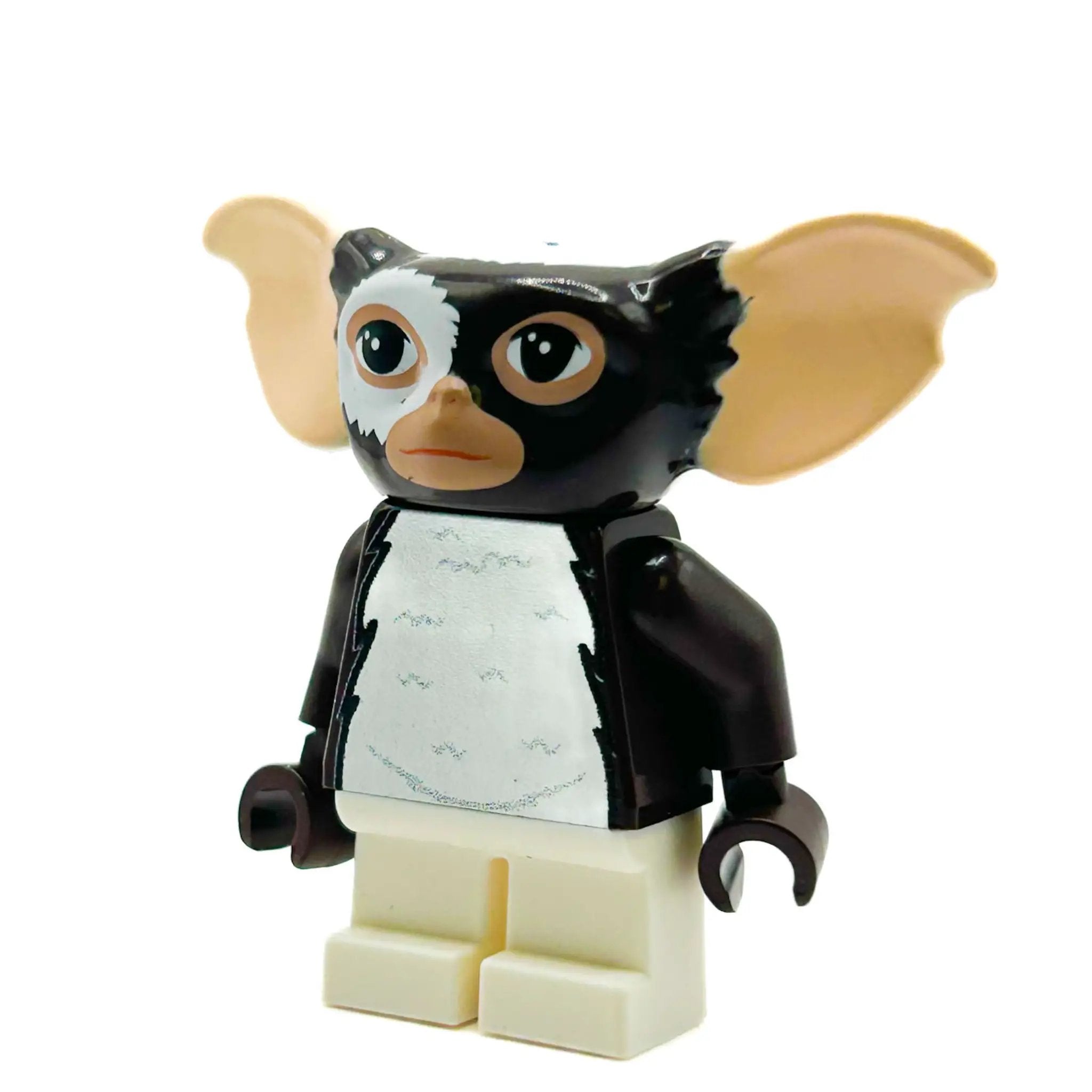 Custom Gizmo minifigure made with LEGO parts by B3 Customs, featuring detailed design and unique midnight puff color accents.