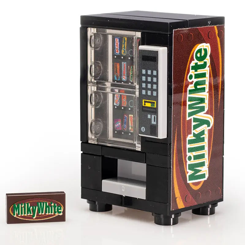 Milky White B3 Customs candy vending machine with sleek white finish and modern design, ideal for snack or candy dispensing.