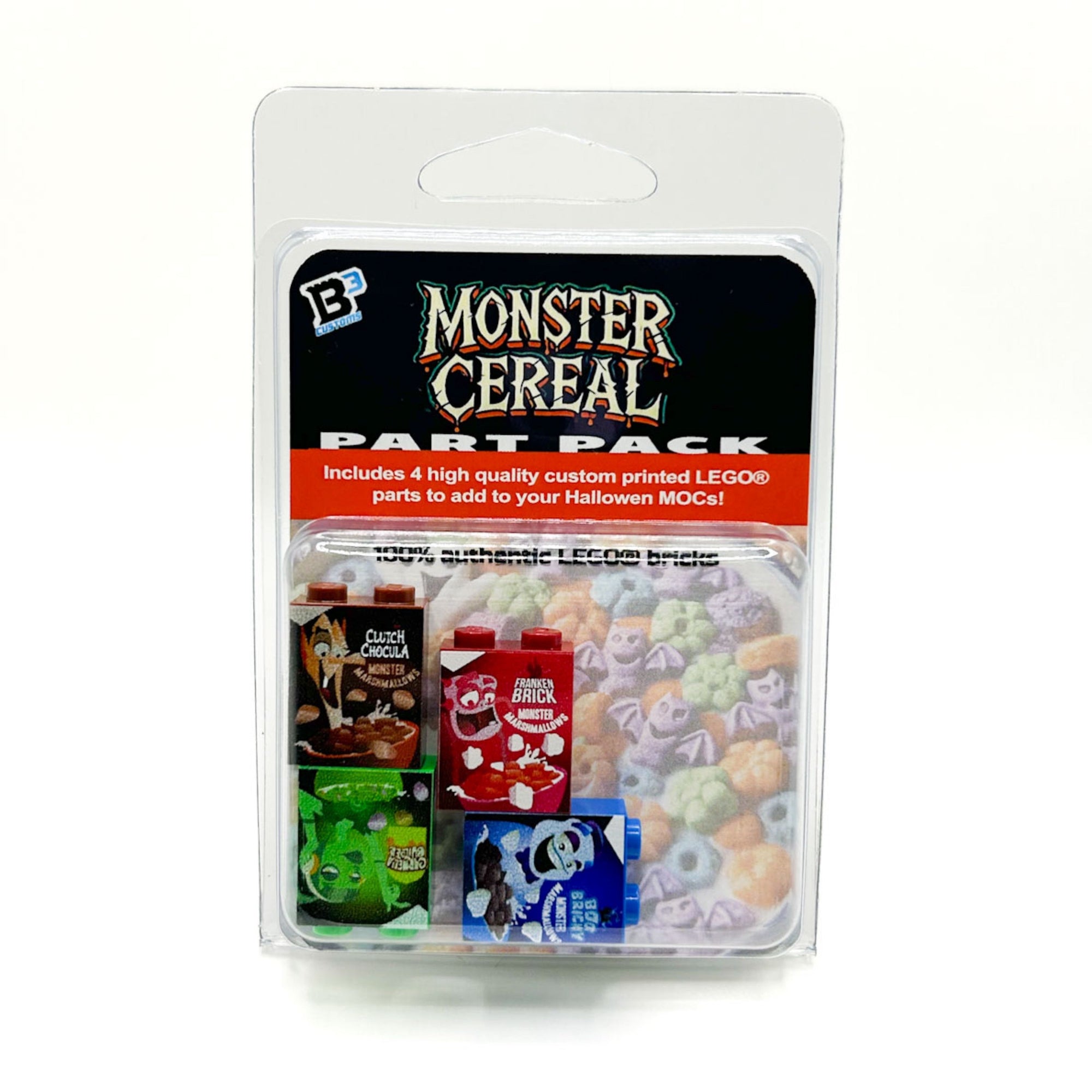 Set of four Monster Cereal Collection boxes by B3 Customs, featuring custom Halloween edition designs.