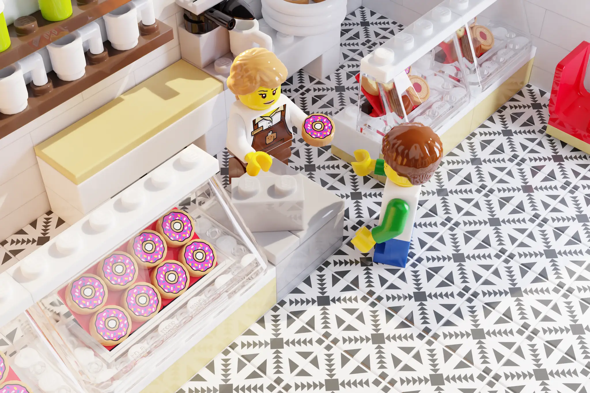 B3 Customs Parlor Doughnuts Tile Part Pack with 20 colorful donut-themed tiles on a white background