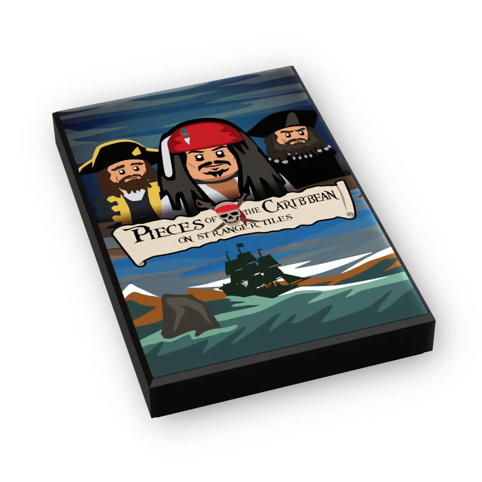 LEGO Pirates of the Caribbean On Stranger Tides movie cover tile by B3 Customs, featuring detailed LEGO pirate design.