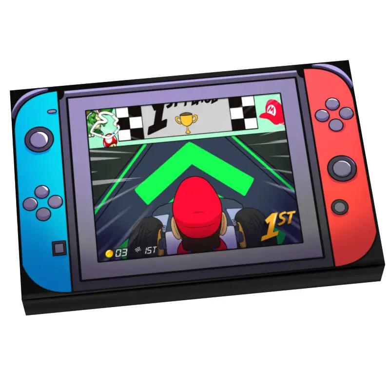 B3 Customs Pretendo handheld gaming console with custom LEGO Nintendo Switch tile in vibrant colors.
