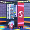 Lego-style minifig vending machine for R & B Root Beer, designed by B3 Customs, featuring colorful soda branding and detailed construction.
