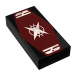 Red Ace Sabacc card tile made with LEGO parts, custom printed for Star Wars-themed Sabacc game by B3 Customs.