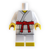 Custom LEGO red belt karate minifig body by B3 Customs, featuring detailed martial arts uniform and red belt.