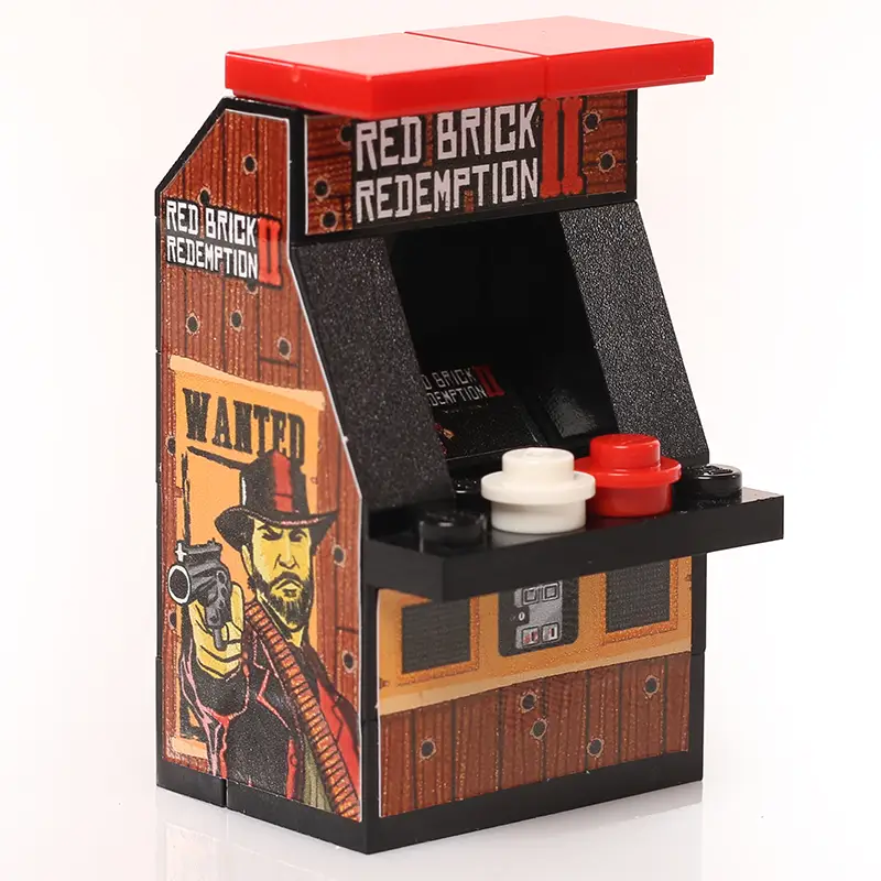 Red Brick Redemption II arcade machine by B3 Customs, featuring a classic red brick design and retro gaming style.