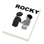 Lego-style Rocky movie cover tile by B3 Customs featuring a custom 2x3 brick with Rocky Balboa design.