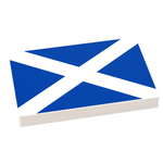 Custom LEGO Scotland flag tile by B3 Customs, featuring a 2x3 design with the Scottish flag in vibrant colors.
