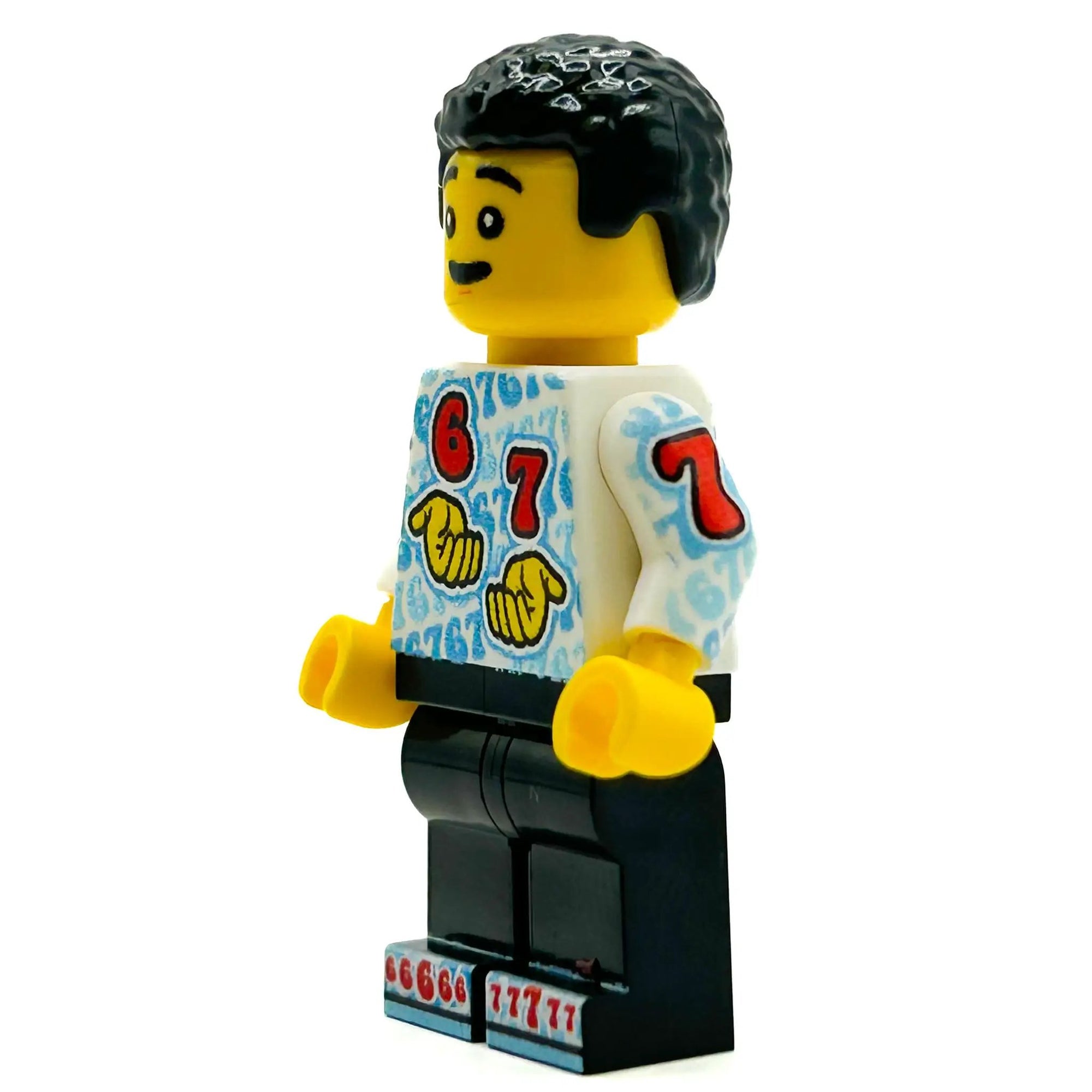 B3 Customs Six Seven Minifig with detailed armor and weapon accessories, realistic LEGO-style minifigure on a plain background.