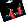 Skittish Candy earrings made from LEGO bricks by B3 Customs, featuring colorful, playful brick designs on silver hooks.
