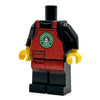 SoManyBucks Coffee Christmas apron on a B3 Customs barista minifig body, featuring festive holiday design and detailed apron artwork.