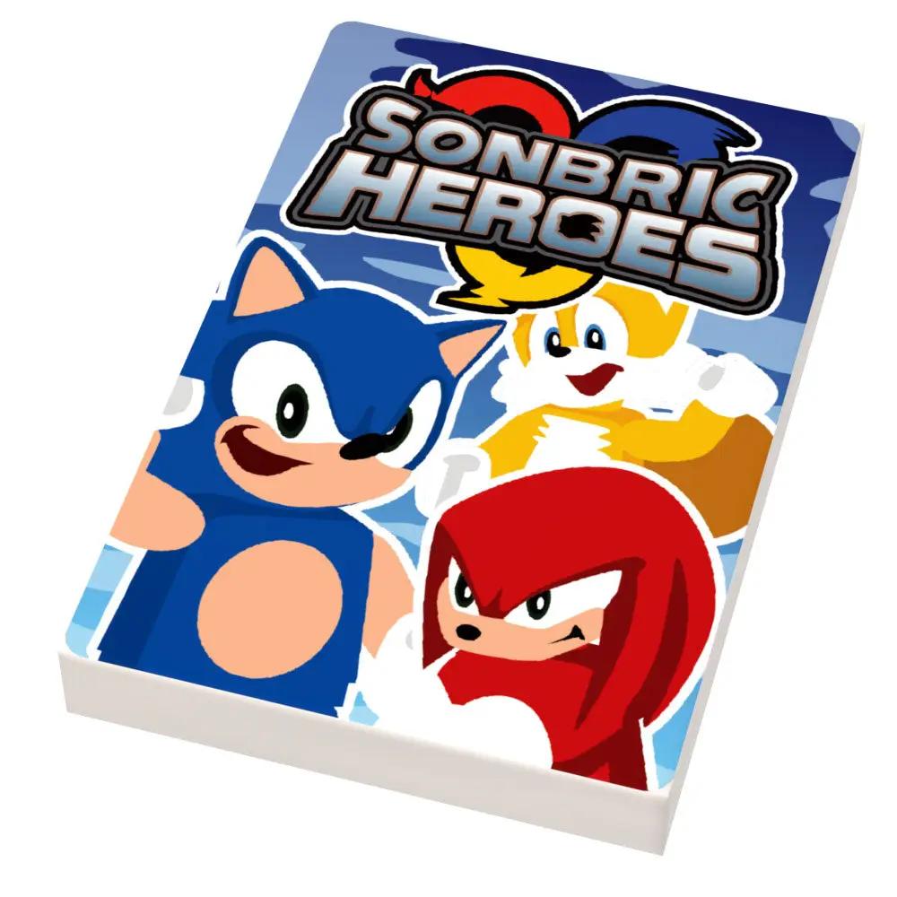 Custom LEGO Sonic Heroes video game cover tile by B3 Customs, featuring colorful Sonic and friends artwork.