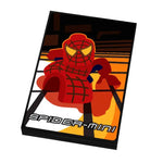 Custom LEGO Spider-Man Mini Movie Cover tile by B3 Customs, featuring a detailed Spider-Man superhero design.