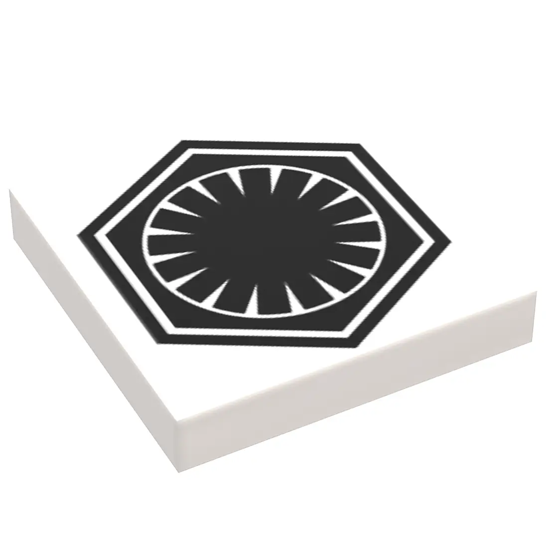 B3 Customs First Order Faction printed 2x2 LEGO tile featuring First Order insignia and detailed design.