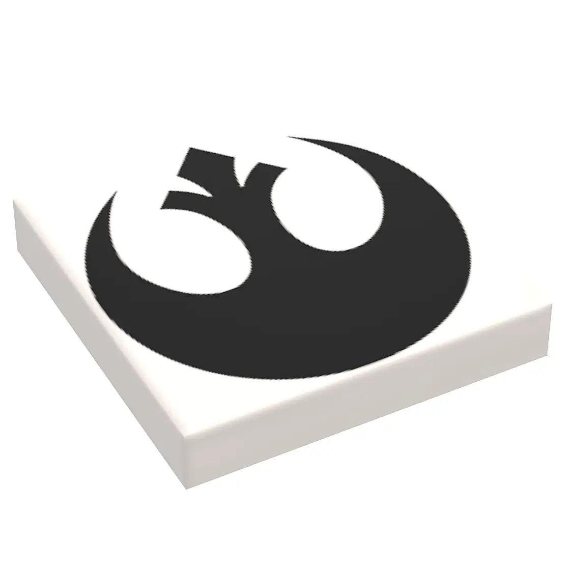 Custom LEGO Rebel Alliance 2x2 tile made by B3 Customs, featuring detailed printed design on LEGO brick.