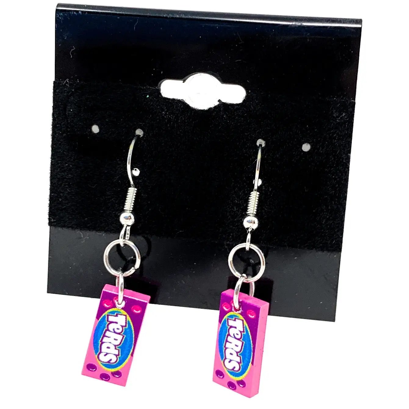 Colorful Terds Candy earrings crafted from LEGO bricks by B3 Customs, featuring playful, brick-built candy-shaped jewelry.