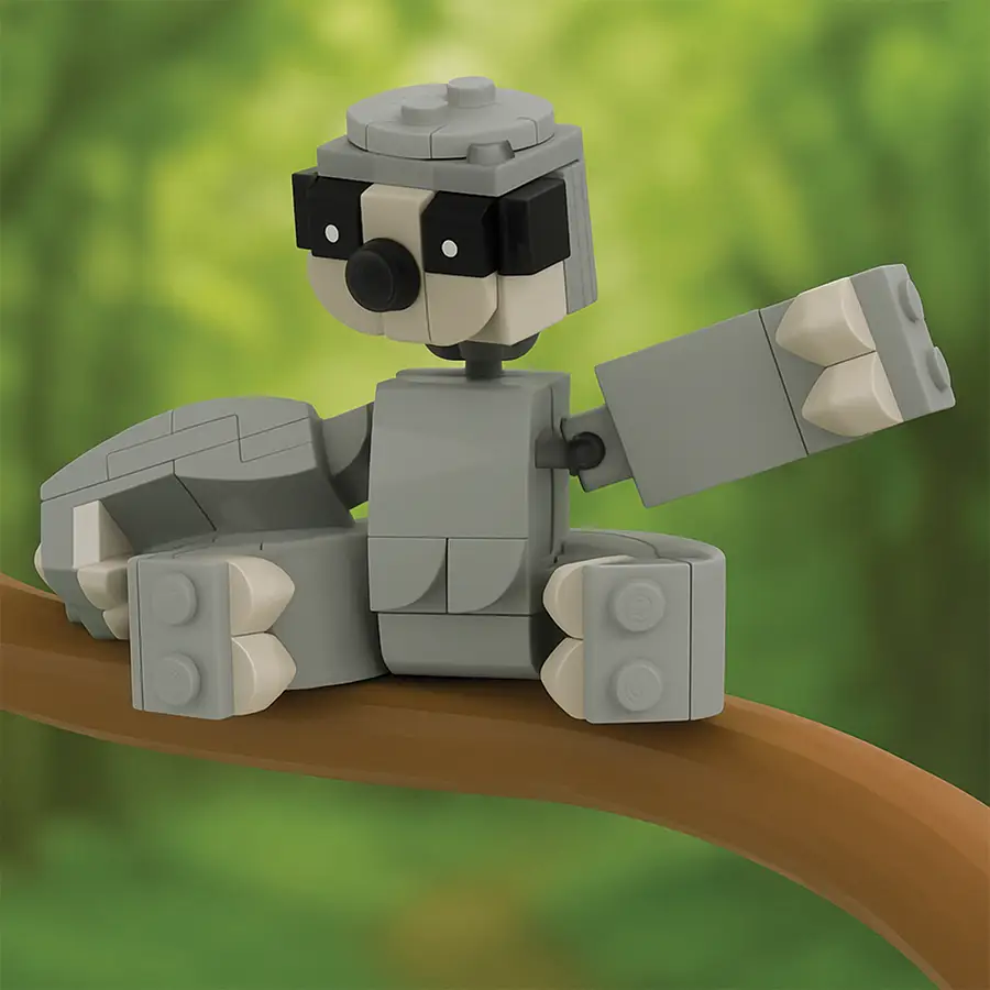 Custom LEGO-style sloth figure built with The Slow Sloth Building Set by B3 Customs, showcasing a detailed sloth design.