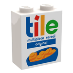 LEGO minifig cereal tile by B3 Customs, 1x2x2 brick, detailed custom cereal piece for LEGO minifigure accessories.
