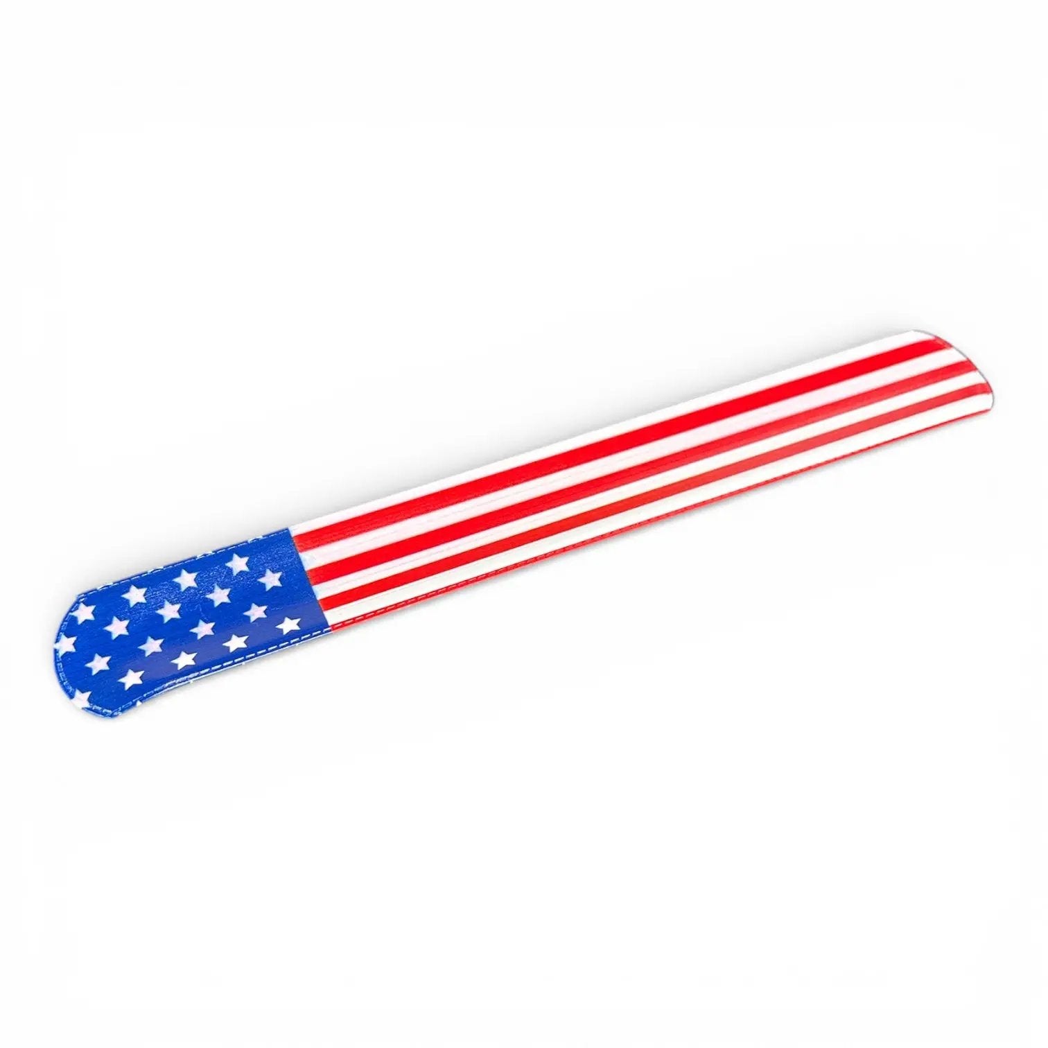 USA Flag slap bracelet by B3 Customs, featuring a colorful American flag design and flexible, slap-on wristband style.