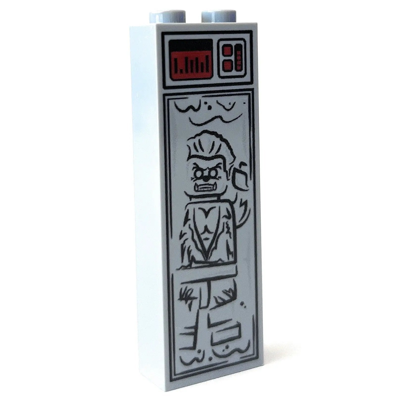 Werewolf Halloween figure in Carbonite block made from B3 Customs 1x2x5 brick, detailed miniature collectible display.