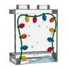 LEGO window with Christmas lights using 1x2x2 panel by B3 Customs, featuring festive holiday decorations in a detailed LEGO scene.