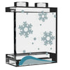 LEGO custom printed window panel with snowflakes design by B3 Customs, featuring a clear window with detailed snowflake patterns.