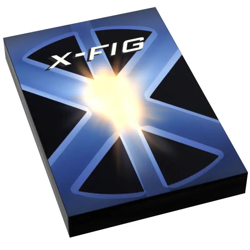Custom LEGO X-Fig Movie Cover tile featuring X-Men characters, made by B3 Customs, with detailed LEGO brick design.