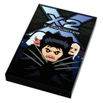 Custom LEGO X2 X-Men movie tile by B3 Customs featuring detailed X-Fig United cover artwork on a 2x3 tile.