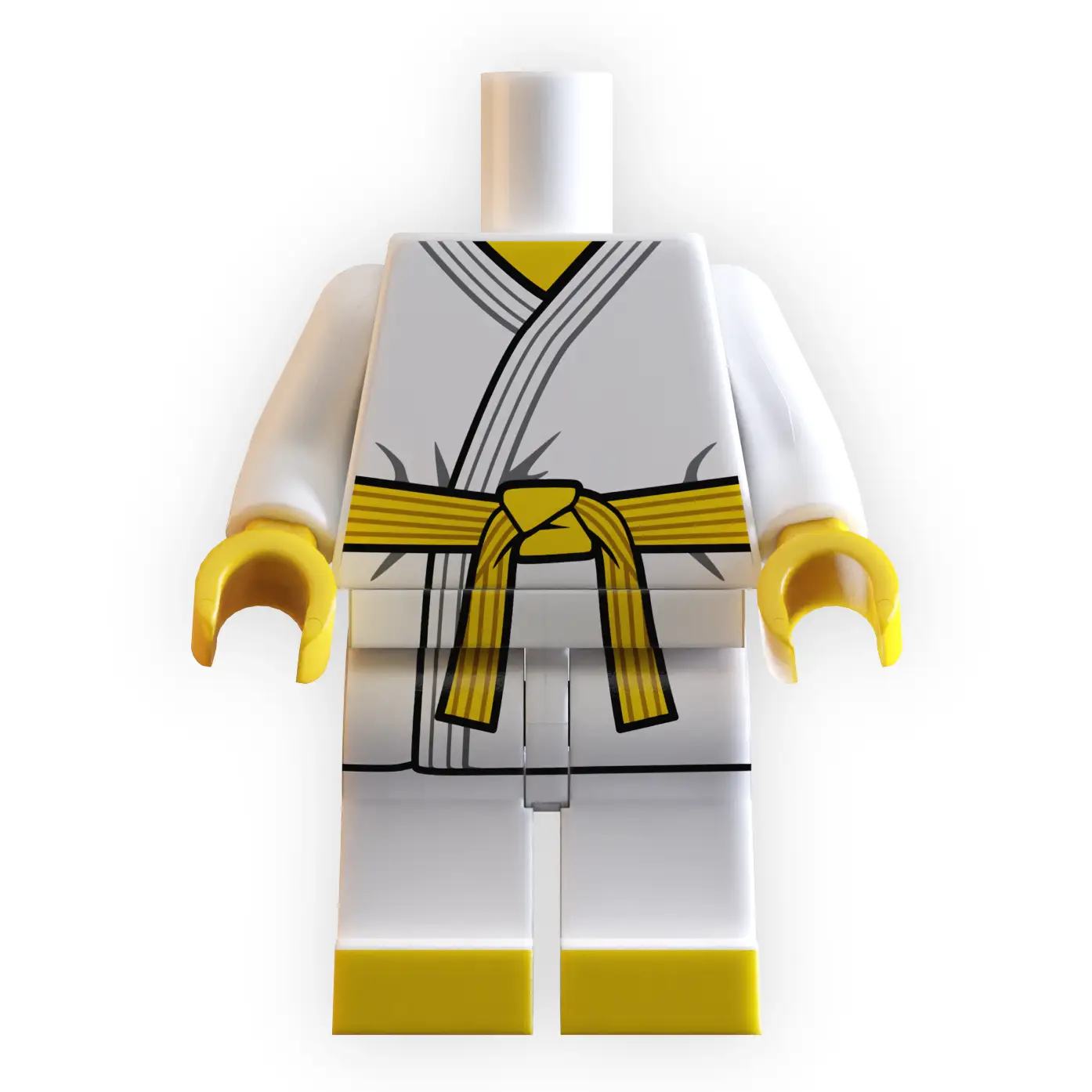 Yellow Belt Karate Minifig Body by B3 Customs, detailed LEGO-style karate figure torso with yellow belt, ready for action.