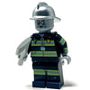 Custom LEGO zombie firefighter minifigure by B3 Customs, featuring a detailed zombie firefighter with LEGO bricks and accessories.