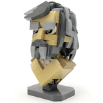 LEGO Star Wars Last Jedi Luke Skywalker bust instructions by B3 Customs, showing detailed step-by-step guide for building with LEGO parts