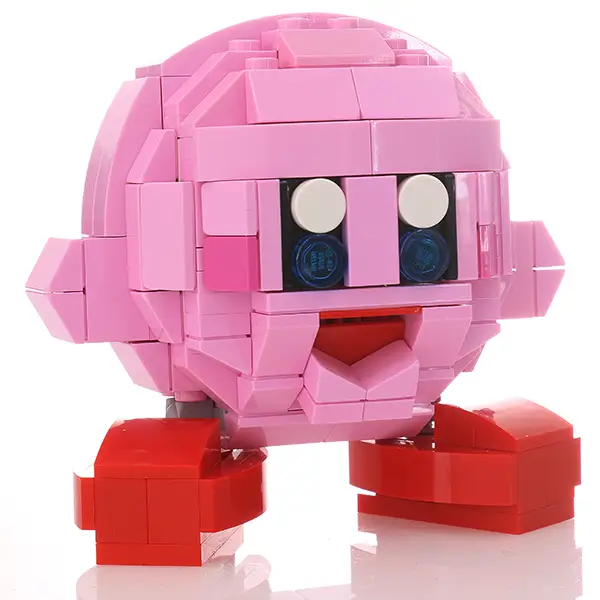 Kirby-themed LEGO custom MOC built with LEGO parts by B3 Customs, showcasing a colorful, detailed Kirby figure.