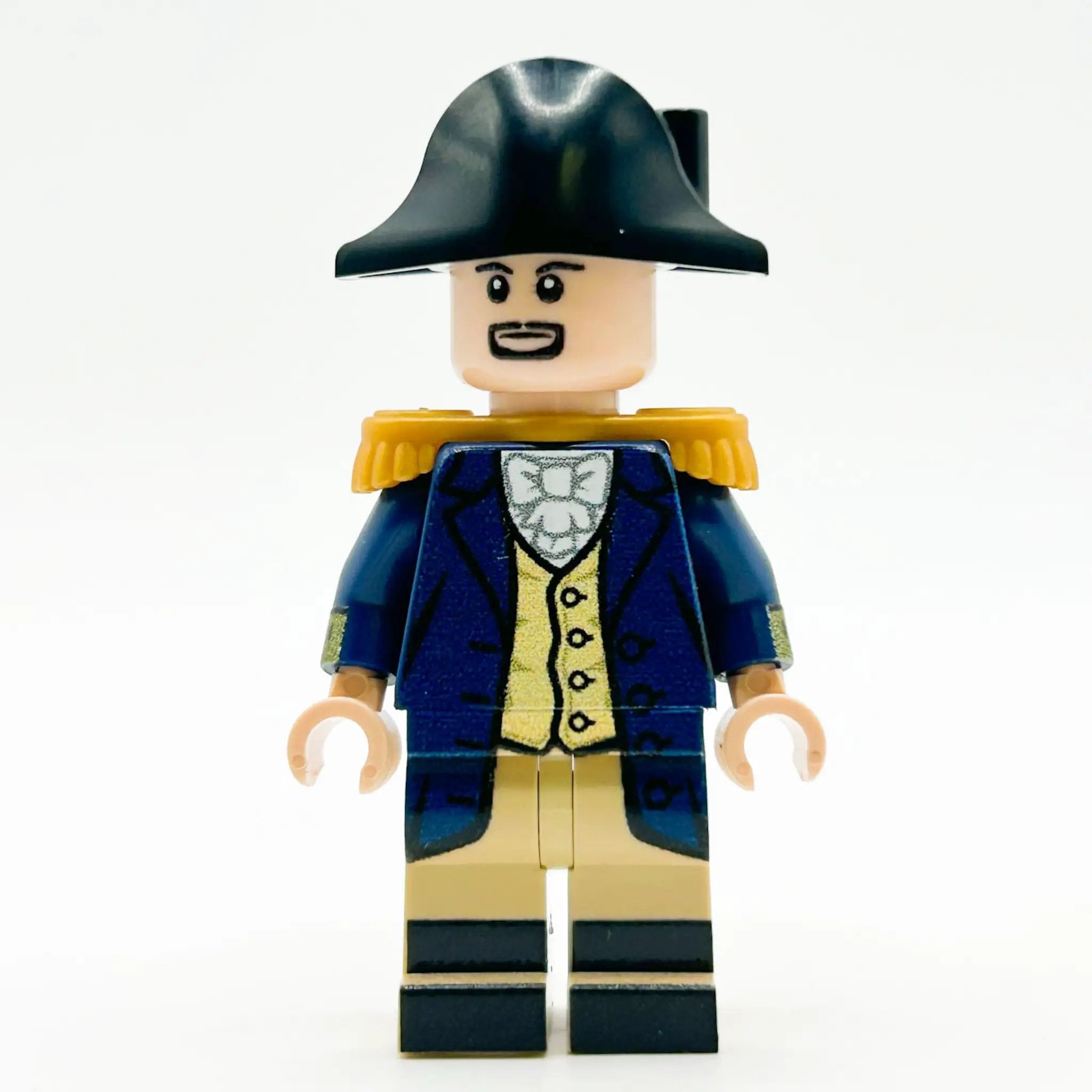 LEGO Minifigure of Alexander Hamilton by B3 Customs, detailed design featuring historical costume and facial features.