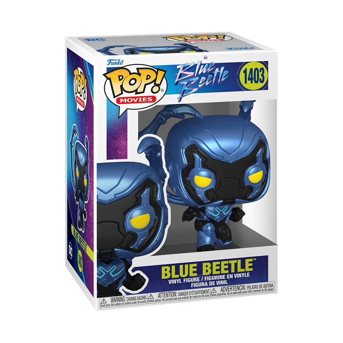 Blue Beetle Pop! figure from THE MIGHTY HOBBY SHOP, featuring detailed design and vibrant colors.