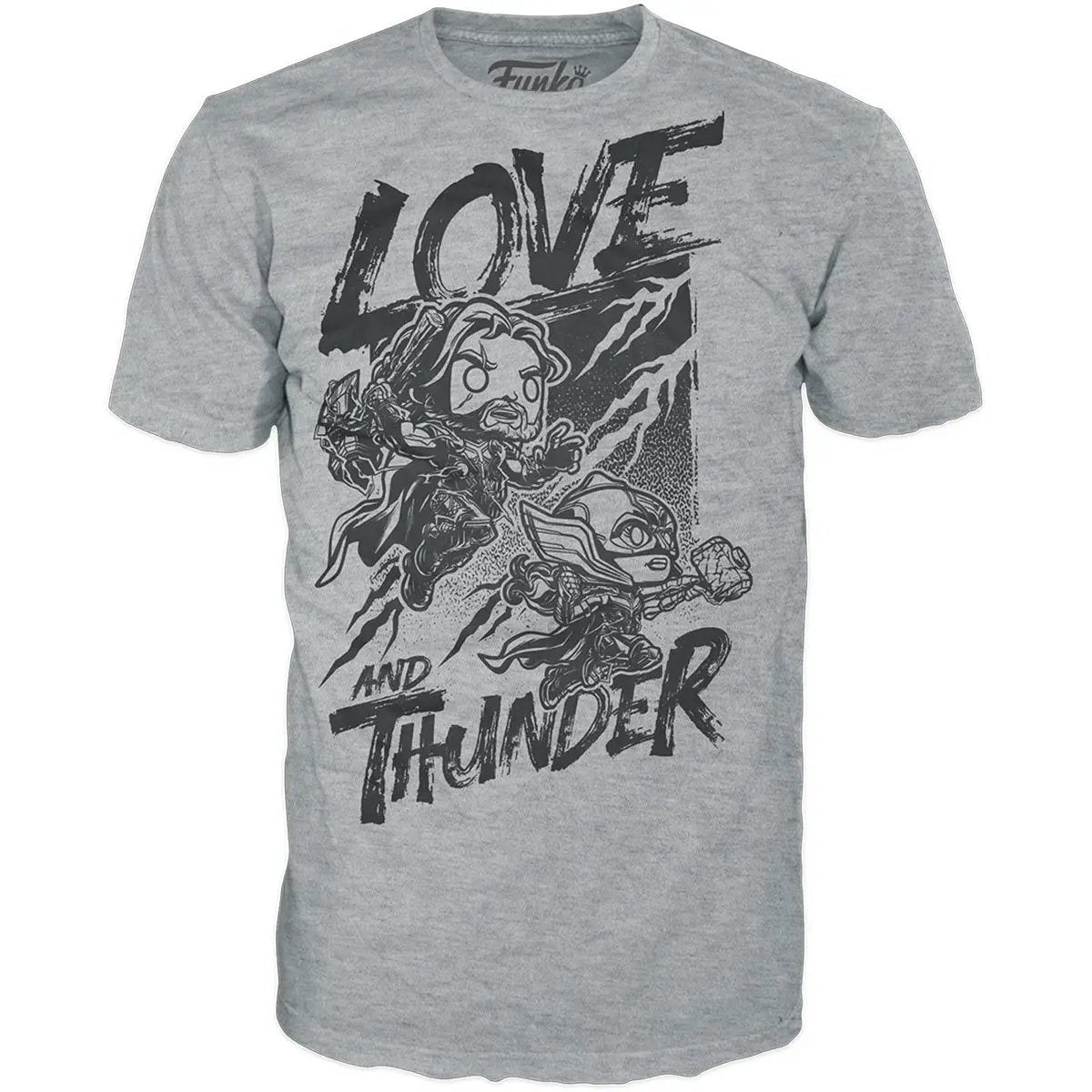 Thor: Love and Thunder adult boxed Pop! T-shirt featuring Marvel superhero design, made by THE MIGHTY HOBBY SHOP.