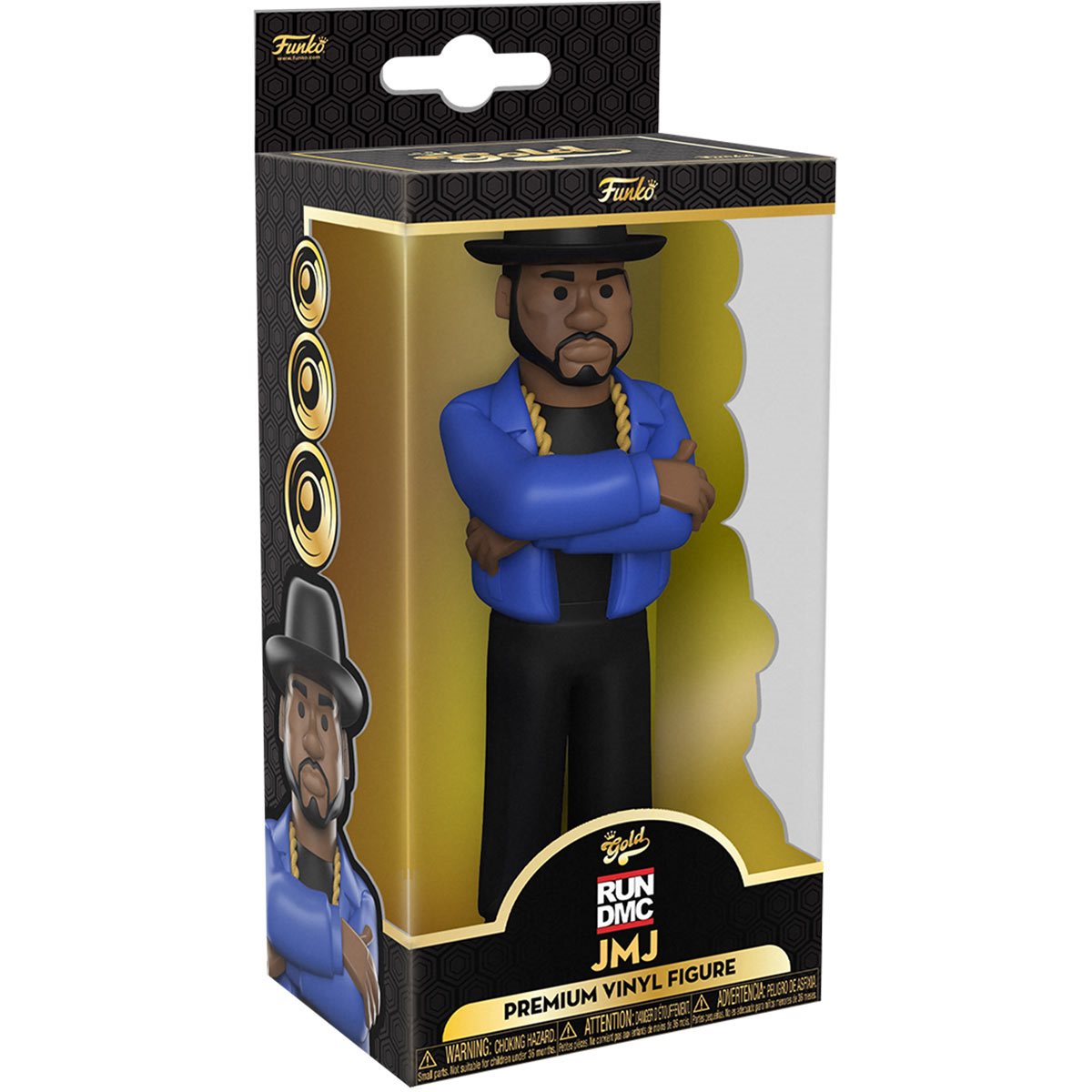 Vinyl record titled "Jam Master Jay" by Run DMC, gold 5-inch vinyl from THE MIGHTY HOBBY SHOP, with colorful label artwork.