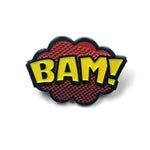 Kolorspun BAM! pop art enamel pin featuring bold graphics, perfect for collectors and pin enthusiasts.