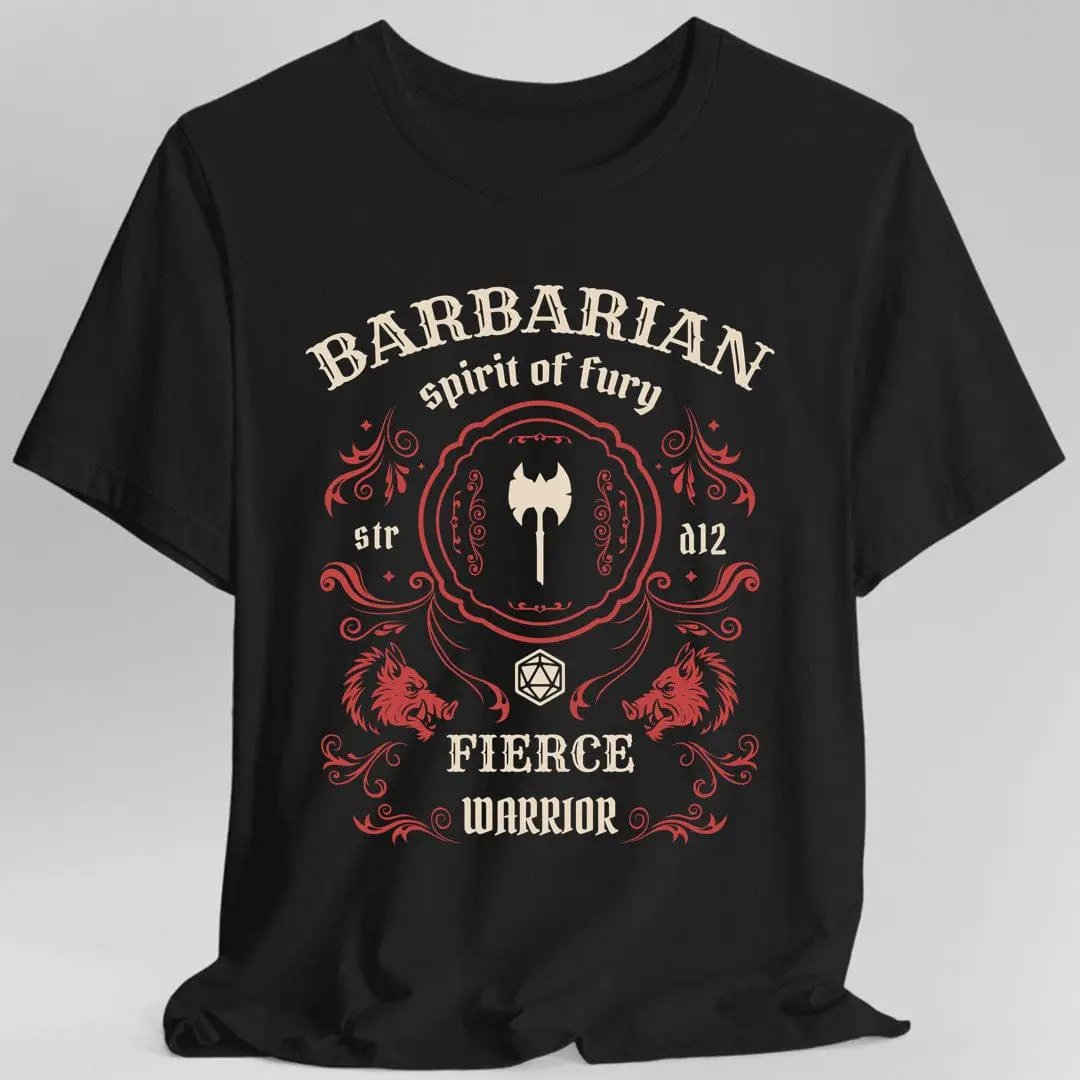 Barbarian Class Vintage Label T-Shirt by Sunburst RPG