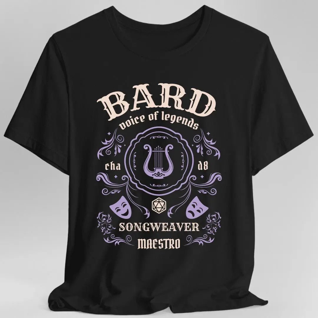Bard Class Vintage Label T-Shirt by Sunburst RPG