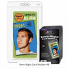 Semi-rigid card display by BCW Supplies, #3 Tall size, for trading cards, shown in a 50-pack with four displays.