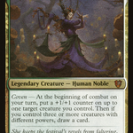 Leinore, Autumn Sovereign (MIC-001) - Midnight Hunt Commander Display Commanders Etched Foil