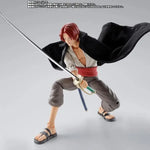 Childhood Monkey D. Luffy and Shanks S.H.Figuarts action figures from One Piece, detailed anime collectible figures.