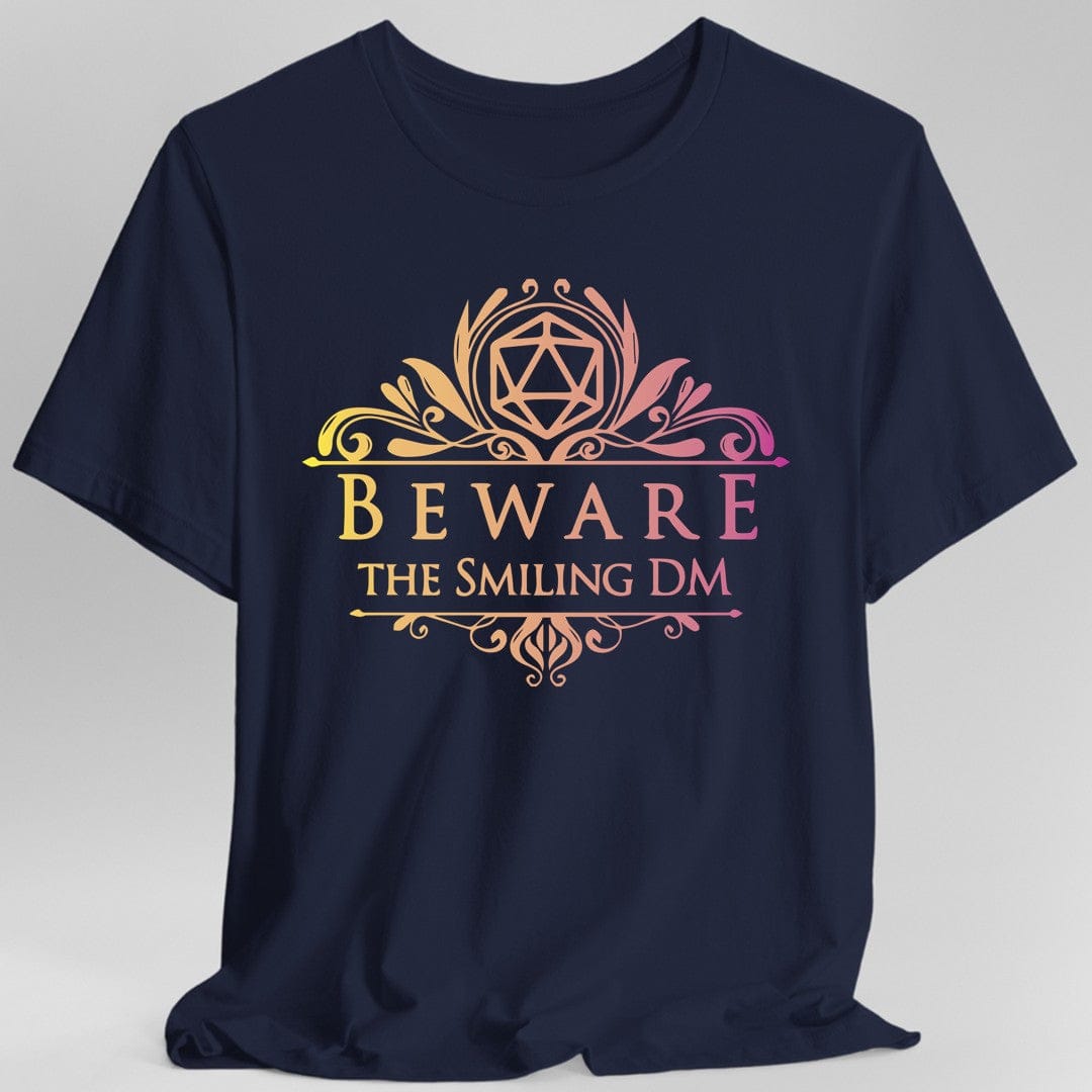 Beware the Smiling DM Shirt by Sunburst RPG