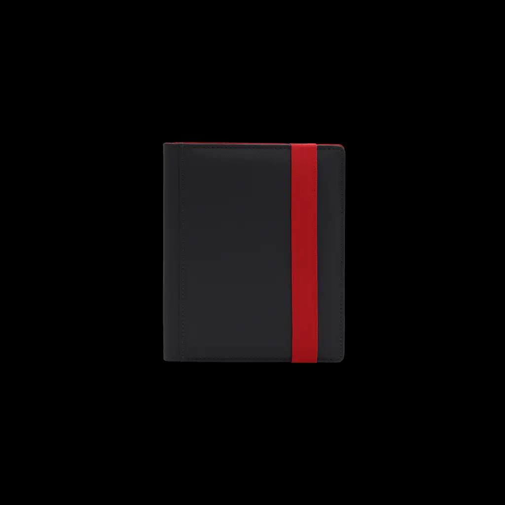Black DEX PROTECTION: The DEX BINDER 4 by THE MIGHTY HOBBY SHOP, featuring a sturdy binder with a sleek black cover and multiple card slots.