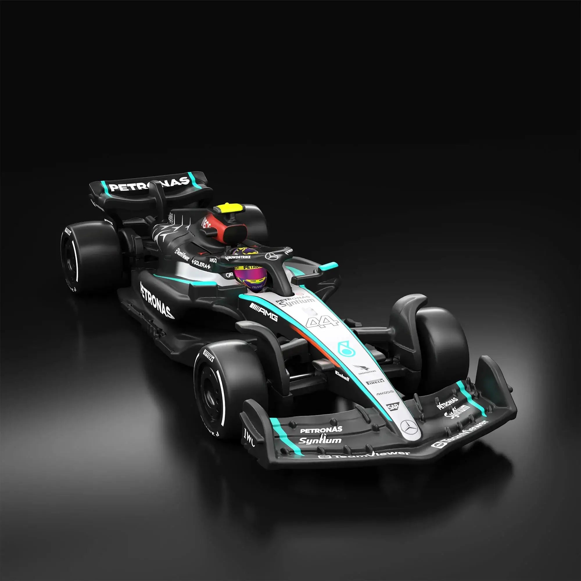 Hot Wheels Mercedes-AMG PETRONAS F1 Team W15 car #44, detailed miniature replica of Formula One race car, toy model for collectors