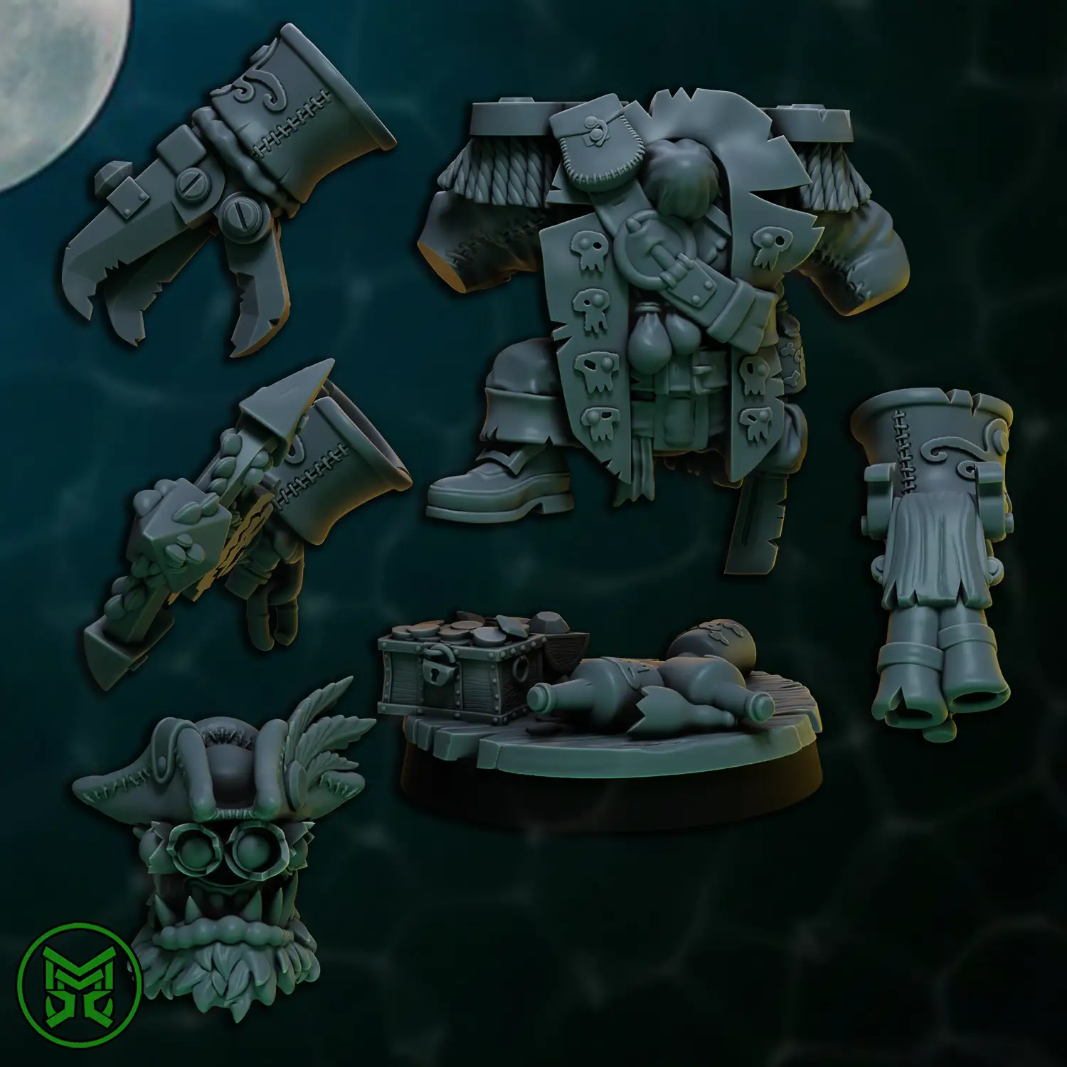 3d Printed Pirate Ork Commando Boss by Mekka Miniatures by Last Hope Miniatures