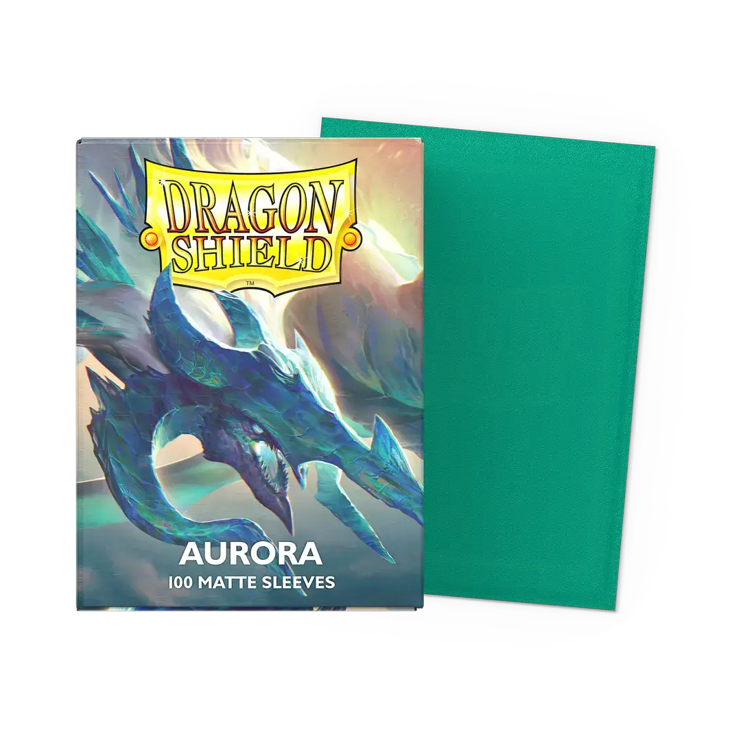 Aurora Players' Choice 2023 matte standard-sized card sleeves by THE MIGHTY HOBBY SHOP, shown in a flat box image.